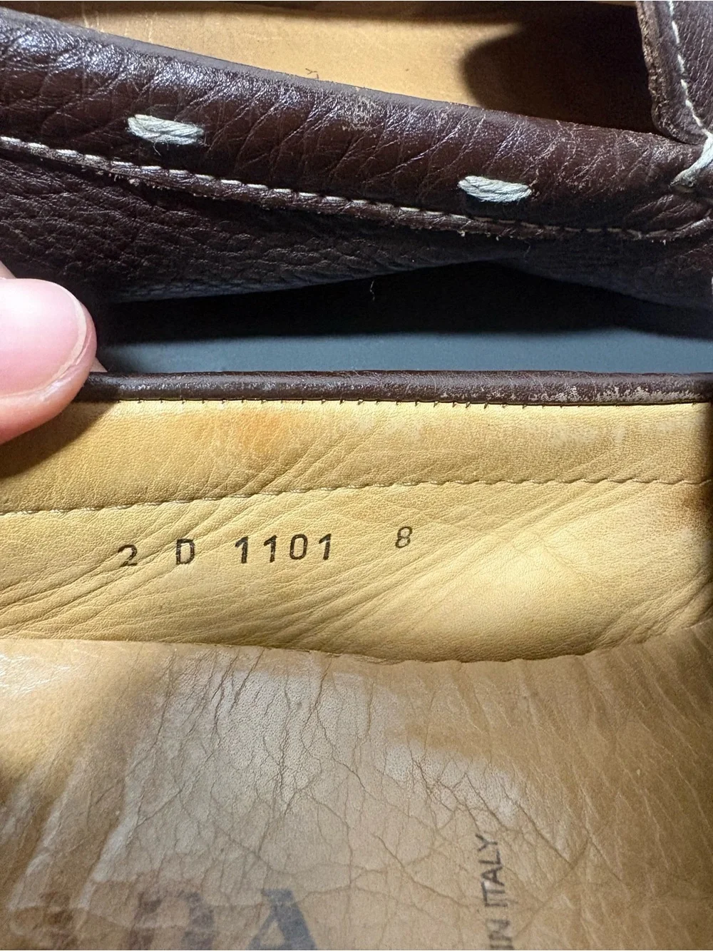 PRADA Brown Pebbled Leather Loafers